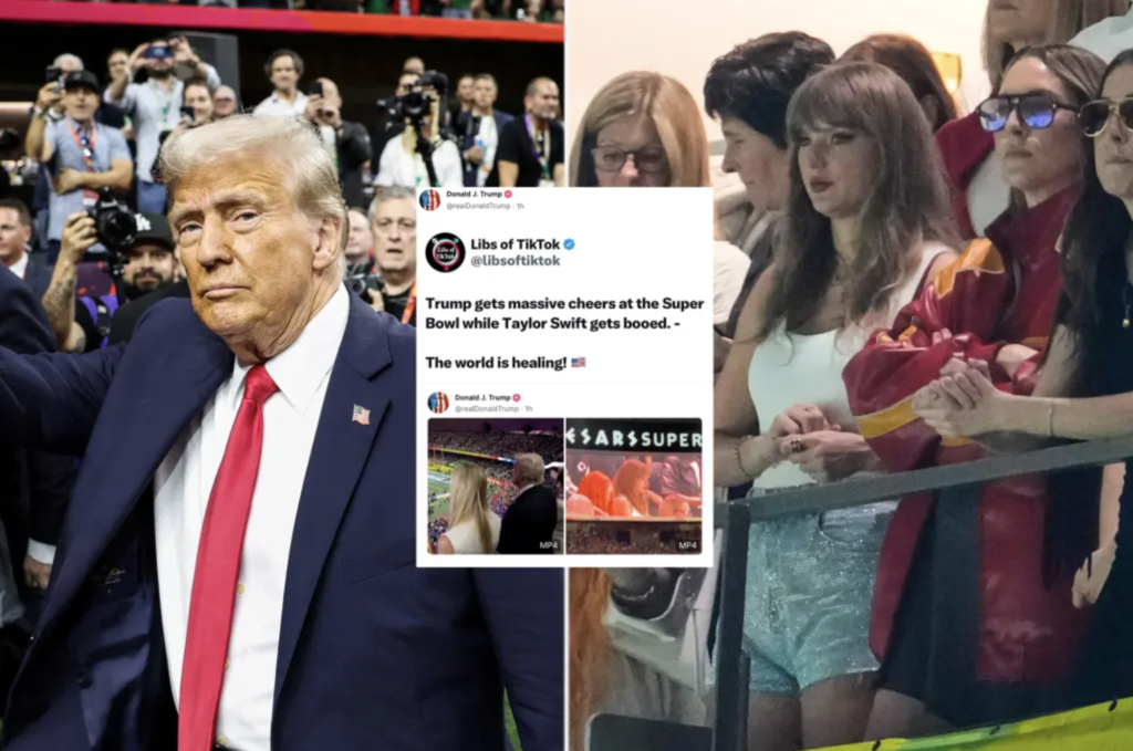 trump-and-taylor-swift-1024x679 This Is Why Taylor Swift Was “Booed” At The Super Bowl?(Watch)